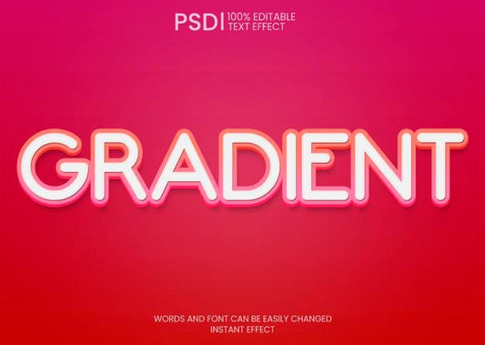 Free Gradient Pink And Red Text Effect Psd