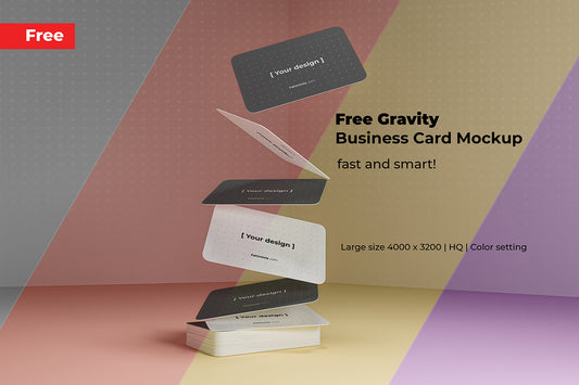 Free Gravity Business Card Mockup