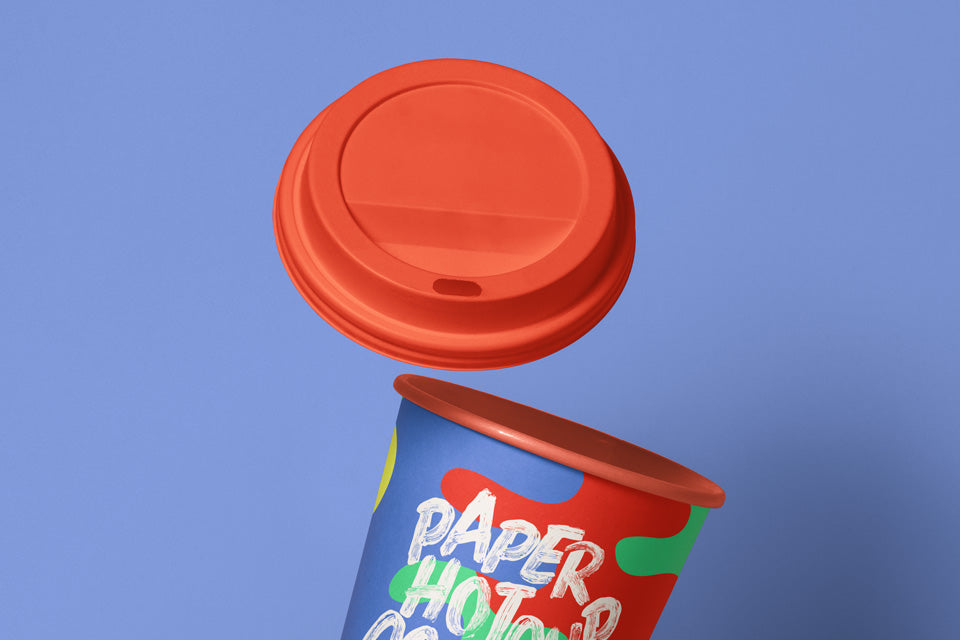 Free Gravity Psd Paper Hot Cup Mockup