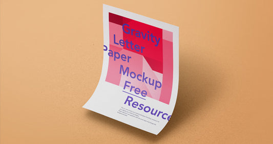 Free Gravity Psd Paper Mockup Vol3
