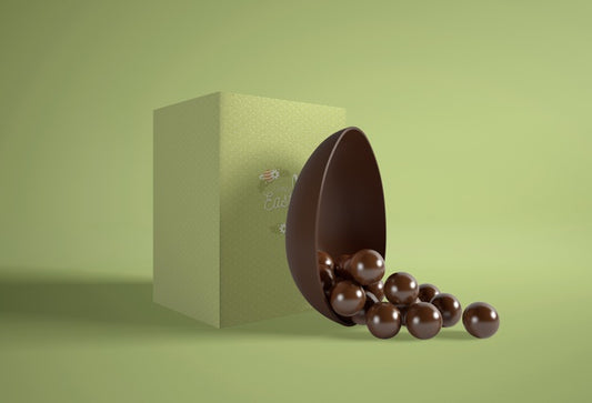 Free Green Box With Chocolate Eggs Psd