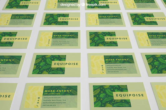 Free Green Business Card Mockup Psd