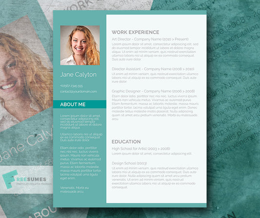 Free Creative Classy Emerald CV Resume Template in Minimal Style in Microsoft Word (DOC) Format