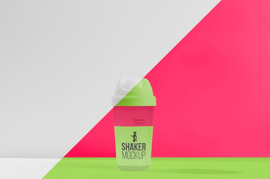 Free Green Fitness Shaker Gym Mock-Up Concept Psd