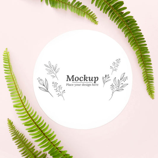 Free Green Leaves Arrangement With Mock-Up Psd