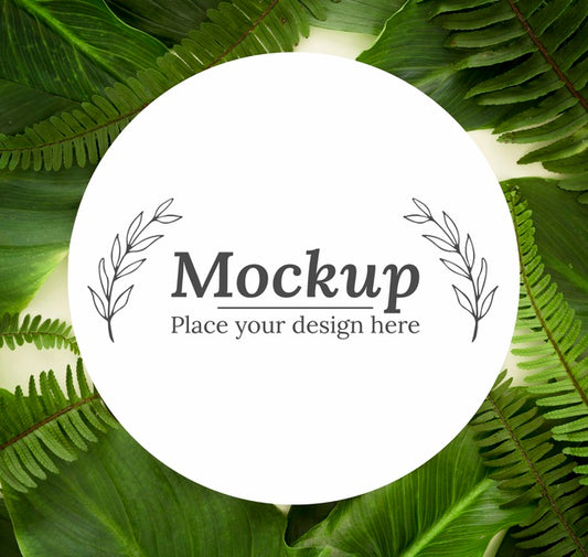 Free Green Leaves Assortment With Mock-Up Psd