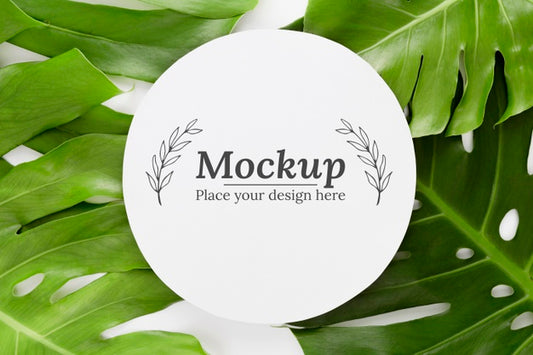 Free Green Leaves With Mock-Up Psd