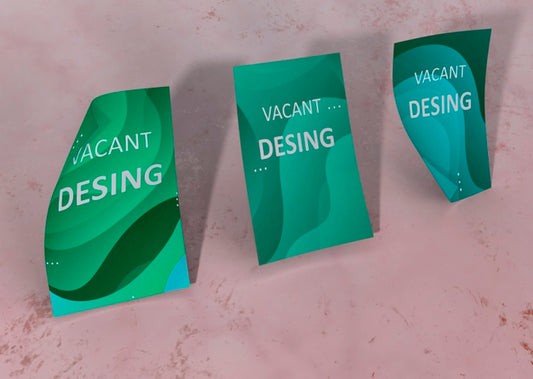 Free Green Liquid Watercolour Effect Brand Company Business Mock-Up Paper Psd