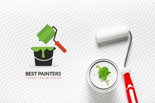 Free Green Paint Concept Mock-Up Psd