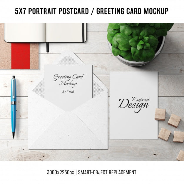 Free Greeting Card Mock Up Psd