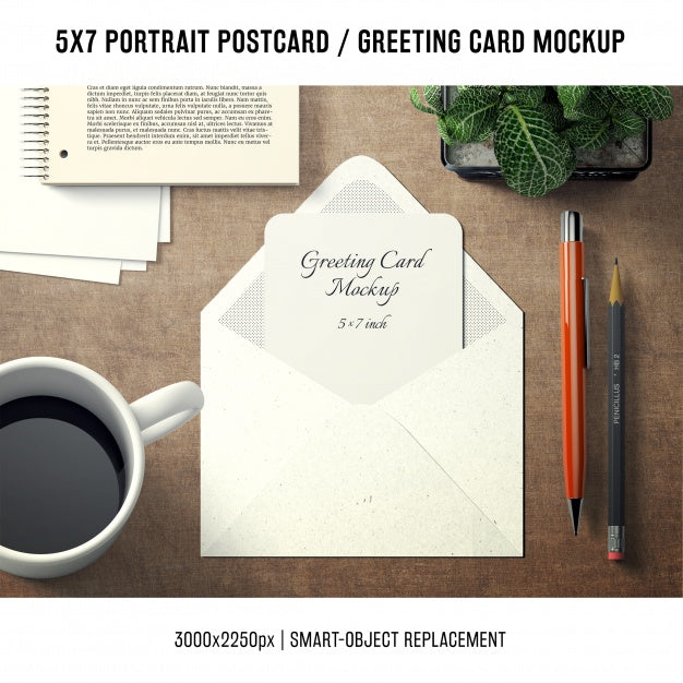 Free Greeting Card Mock Up Psd