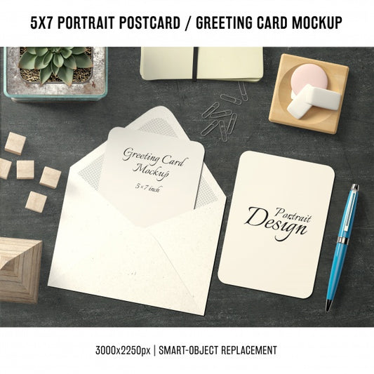 Free Greeting Card Mock Up Psd