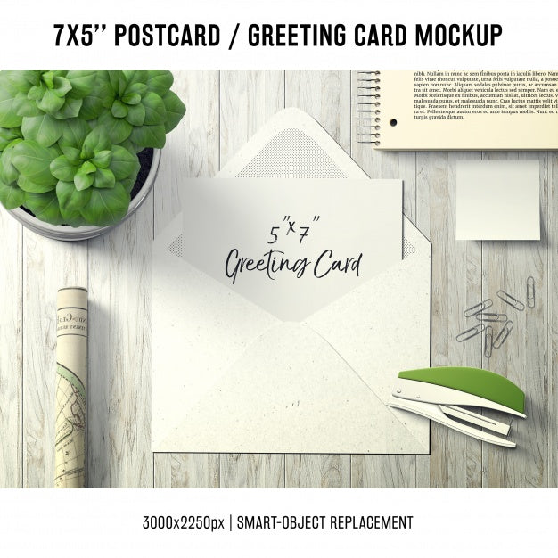 Free Greeting Card Mock Up Psd