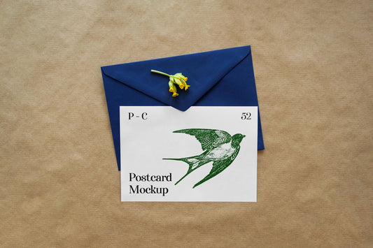 Free Greeting Card With Envelope Mockup