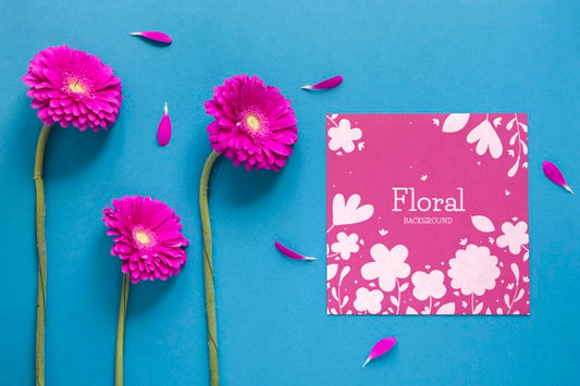 Free Greeting Card With Flowers Psd