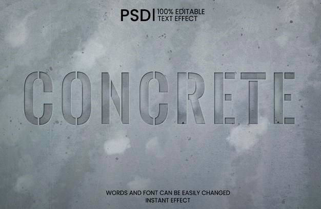 Free Grey Concrete Text Effect Psd