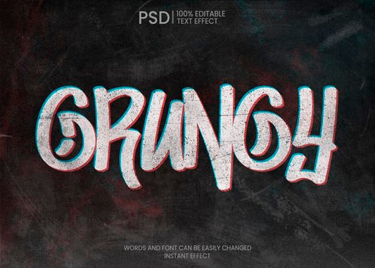 Free Grunge Anaglyph Text Effect Psd