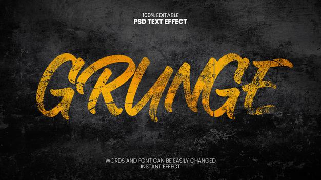 Free Grunge Text Effect Psd