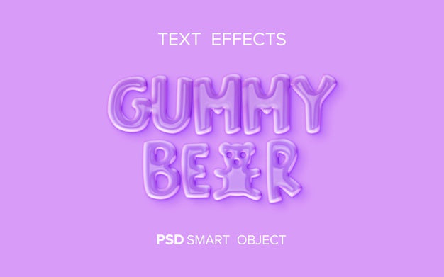 Free Gummy Bear Liquid Text Effect Psd