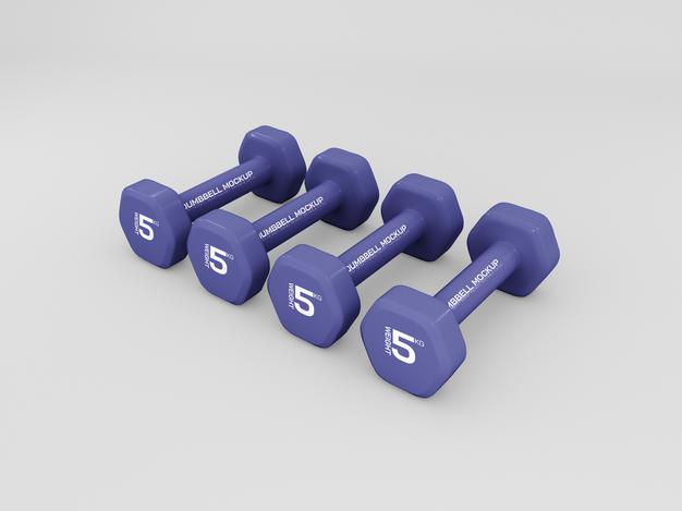 Free Gym Dumbbell Mockup Psd