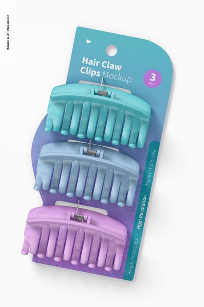 Free Hair Claw Clips Blister Mockup Psd