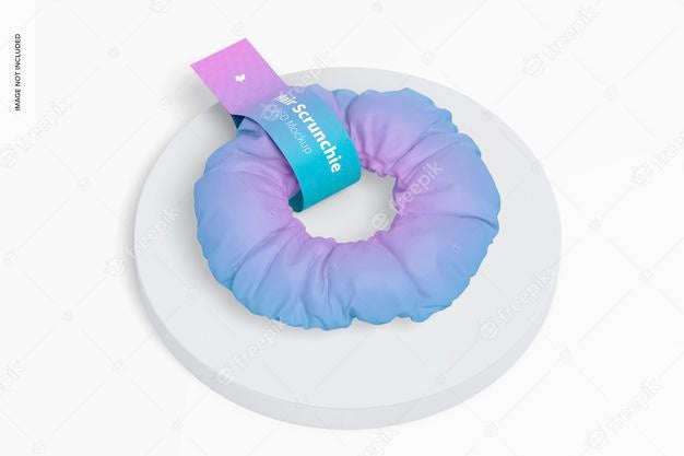 Free Hair Scrunchie Mockup, Top View Psd