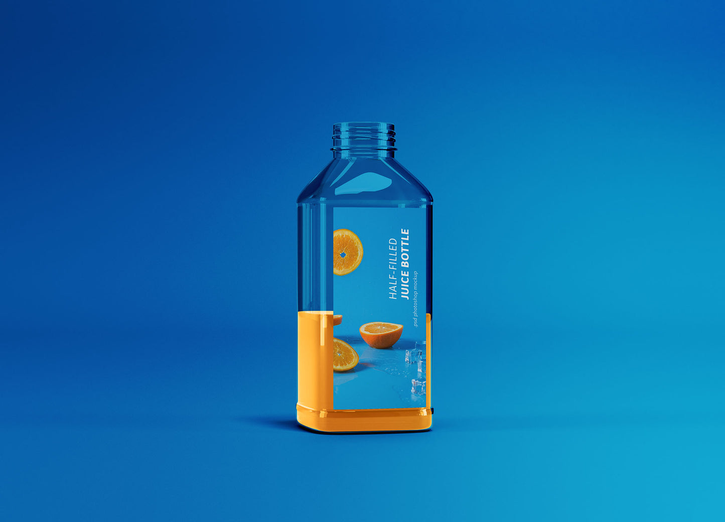 Free Half-Filled Juice Bottle Mockup