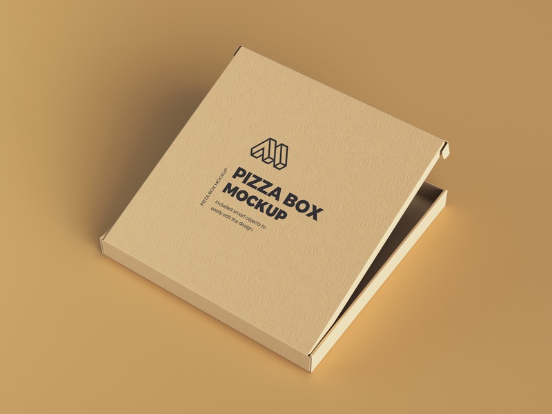 Free Half Opened Pizza Box Mockup