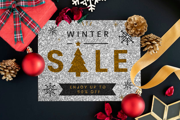 Free Half Price Winter Sale Sign Mockup Psd