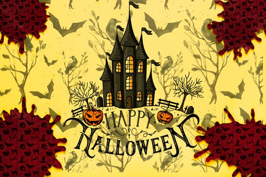 Free Halloween Concept Background With Haunted House Psd
