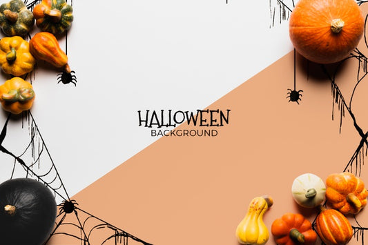 Free Halloween Concept Background With Pumpkins Psd
