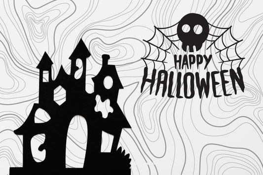 Free Halloween Concept With Castle Silhouette Psd
