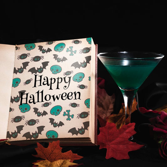 Free Halloween Concept With Mock-Up Book Psd