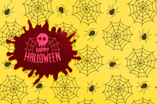 Free Halloween Concept With Skull And Spiderweb Psd