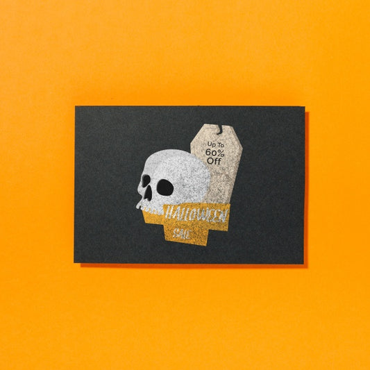 Free Halloween Cover Mockup With Skull Psd