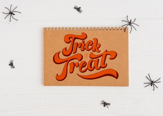 Free Halloween Mockup With Calendar Cover Psd