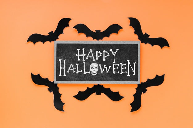 Free Halloween Mockup With Slate Concept Psd