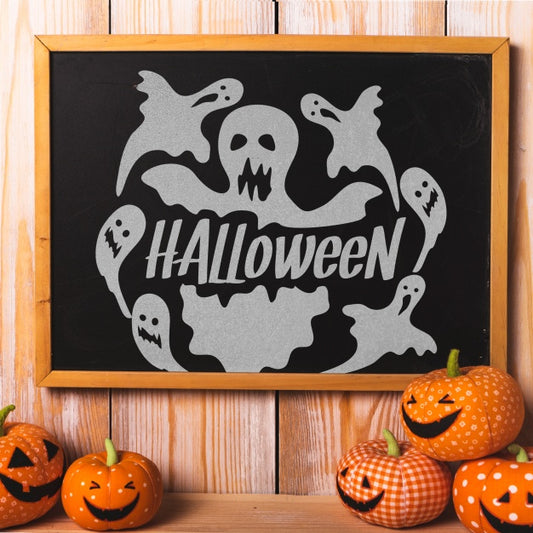 Free Halloween Mockup With Slate Concept Psd