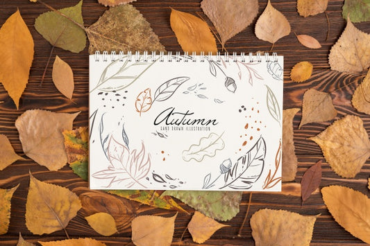 Free Halloween Mockup With Spiral Notebook Psd