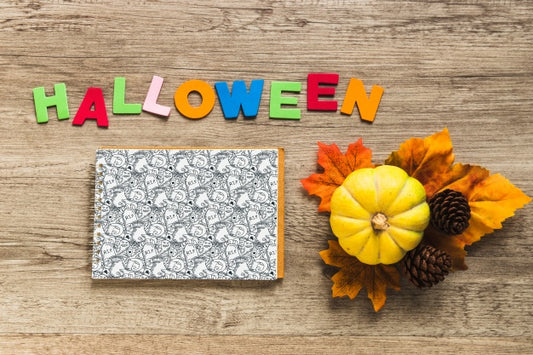 Free Halloween Notebook Cover Mockup Psd