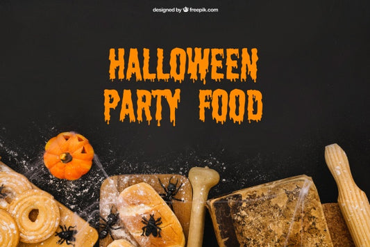 Free Halloween Party Food Mockup Psd