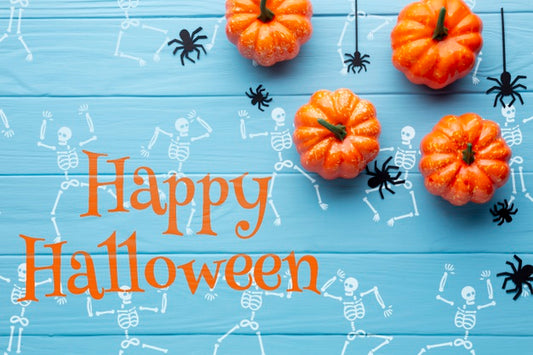 Free Halloween Pumpkins And Draw Skeleton Psd