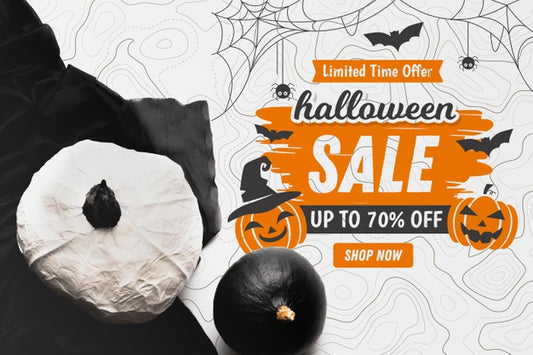 Free Halloween Sale Concept With Pumpkins Psd