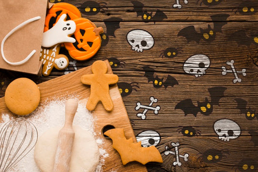 Free Halloween Treats Baking Process Psd