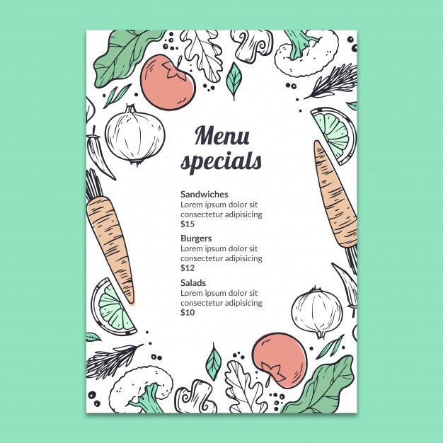Free Hand Drawn Menu Mockup Psd – CreativeBooster