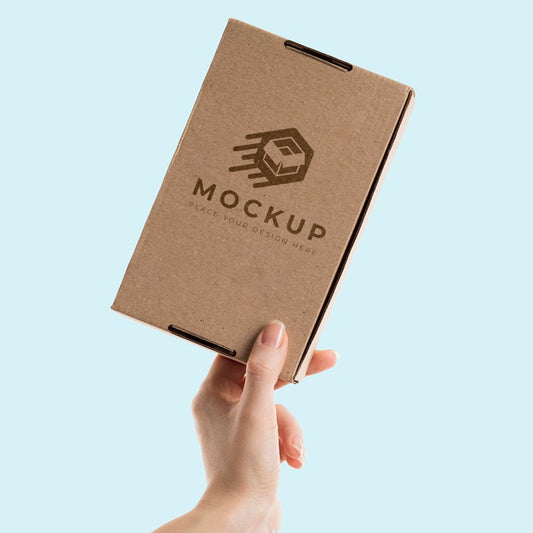 Free Hand Holding A Box Mock-Up Psd