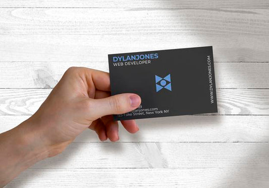 Free Hand Holding A Business Card Mockup Psd