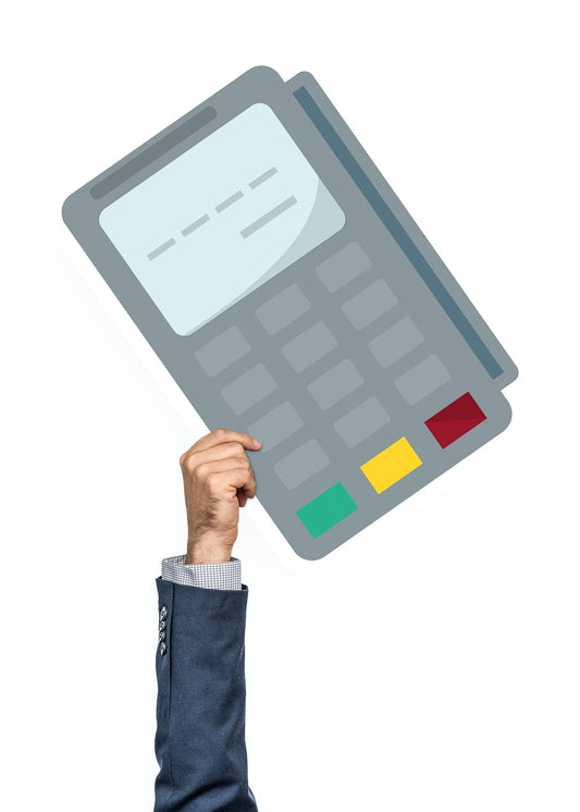 Free Hand Holding A Credit Card Machine Clipart
