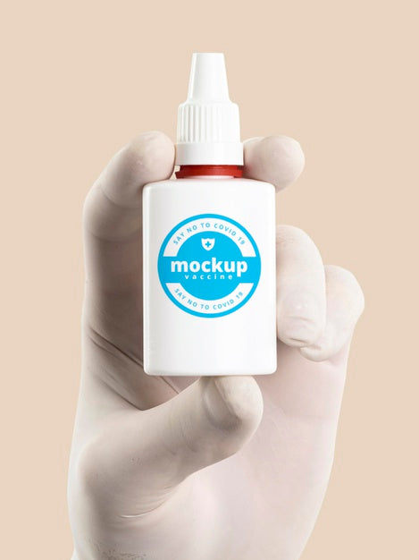 Free Hand Holding A Disinfectant Mock-Up Psd