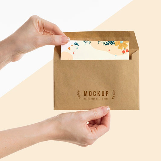 Free Hand Holding An Envelope Mock-Up Psd